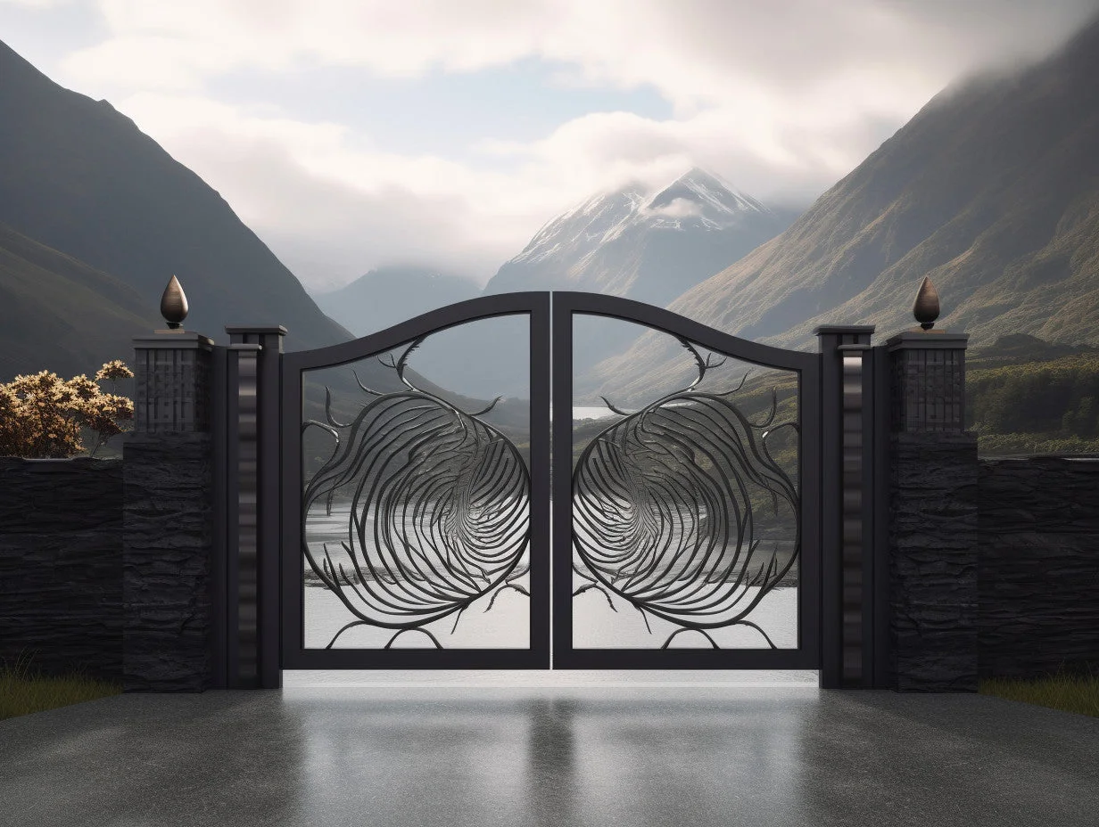 Brama wjazdowa, kuta ze stali - "Przełom"