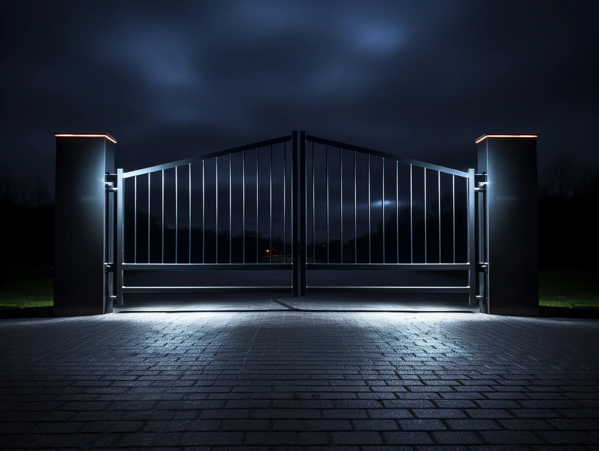 Brama wjazdowa z oświetleniem LED - Nowoczesna.