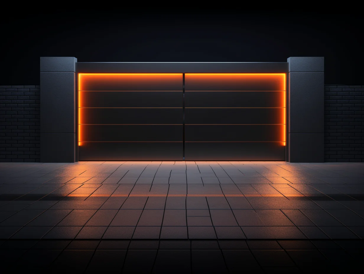 Brama wjazdowa z oświetleniem LED - nowoczesna, futurystyczna