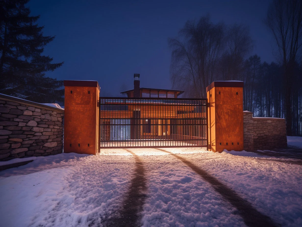 Brama wjazdowa ze stali COR-TEN® - bauhaus, minimalizm.