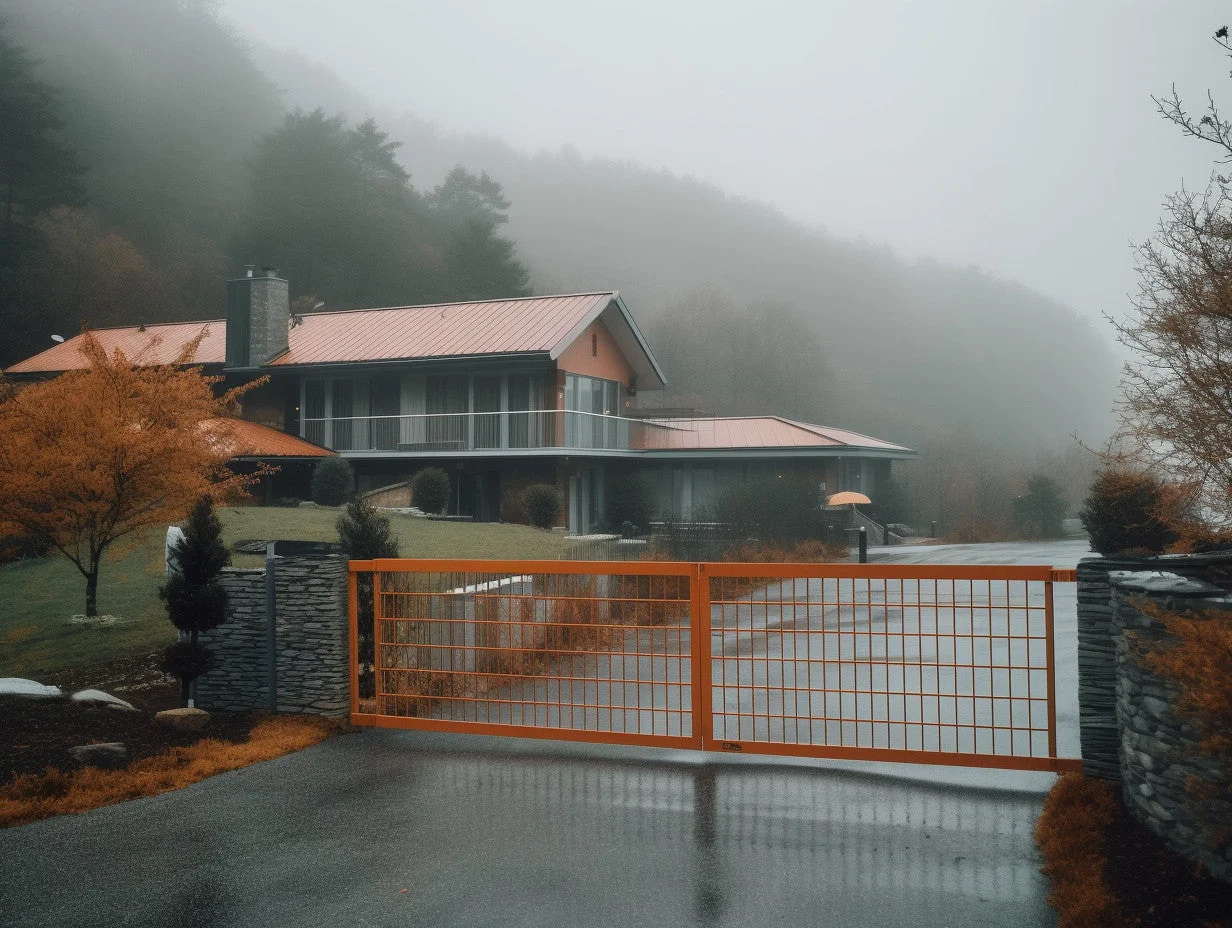 Brama wjazdowa ze stali COR-TEN® - Oszczędna, w stylu bauhaus.