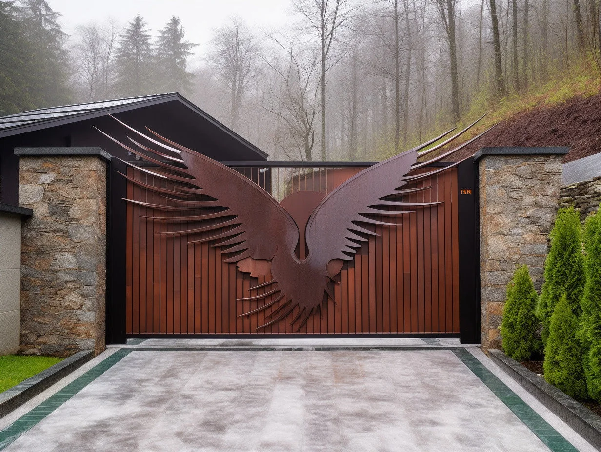 Brama wjazdowa ze stali COR-TEN® - Ikar