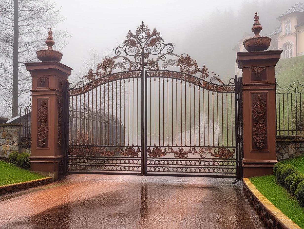 Brama wjazdowa ze stali COR-TEN® - klasyczne rokoko