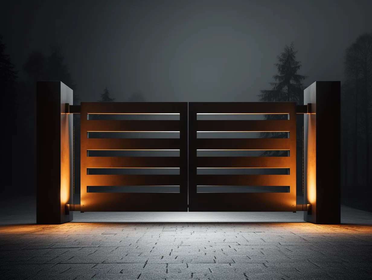 Brama wjazdowa ze stali COR-TEN - Nowoczesna