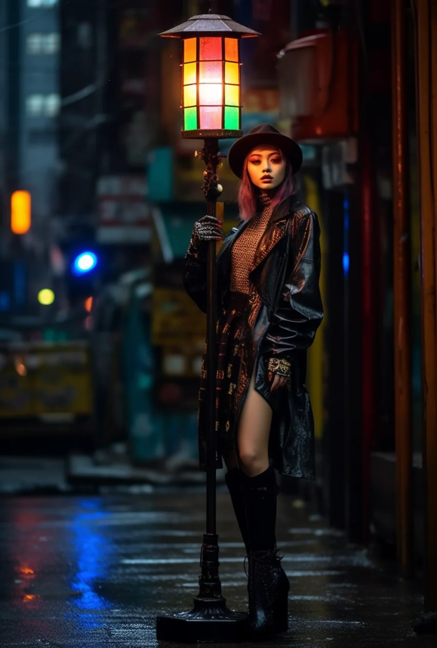 "Budzimir" - Latarnia uliczna na wymiar z witrażem.