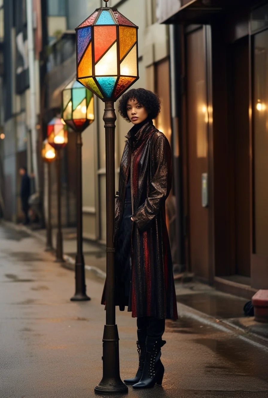 "Cieszęta" - Latarnia z witrażem LED. Kowalstwo artystyczne.