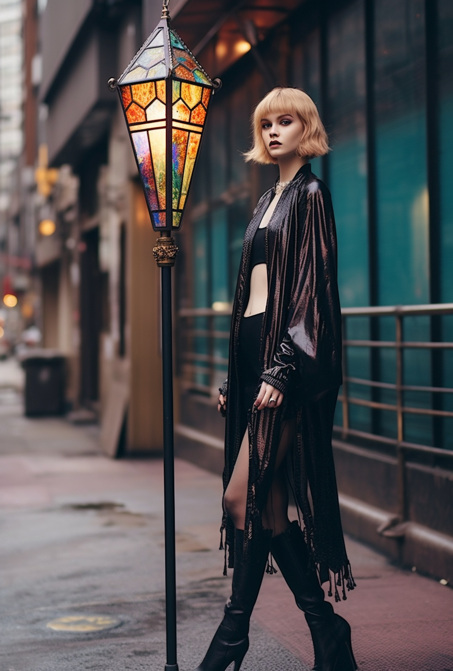 "Czabor" - Latarnia z witrażem na wymiar. Kowalstwo artystyczne.