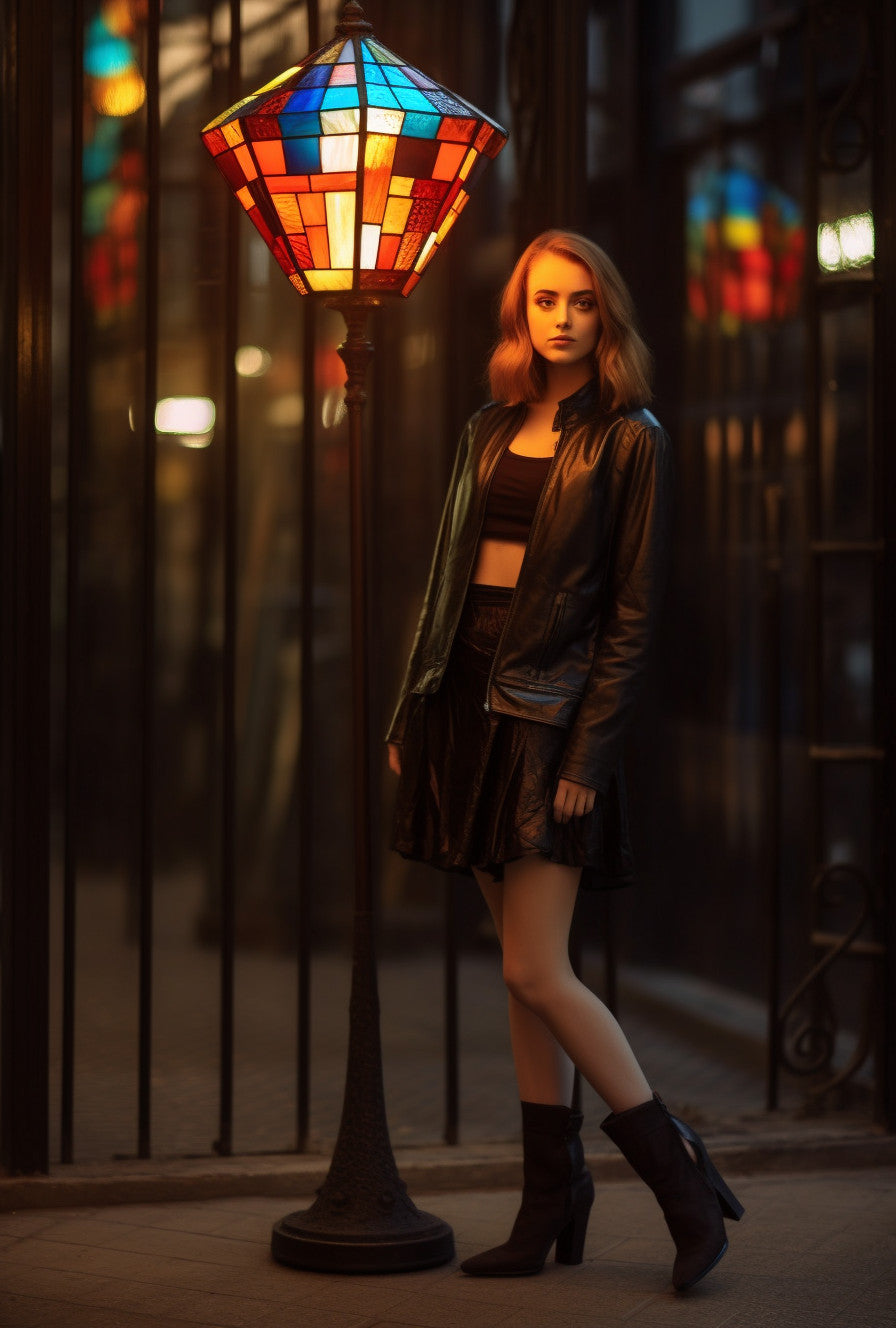 "Dadzbog" - Latarnia z witrażem na wymiar. Kowalstwo artystyczne.