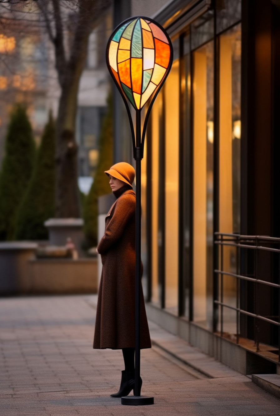 "Częstomir" - Latarnia z witrażem na wymiar. Kowalstwo artystyczne. LED