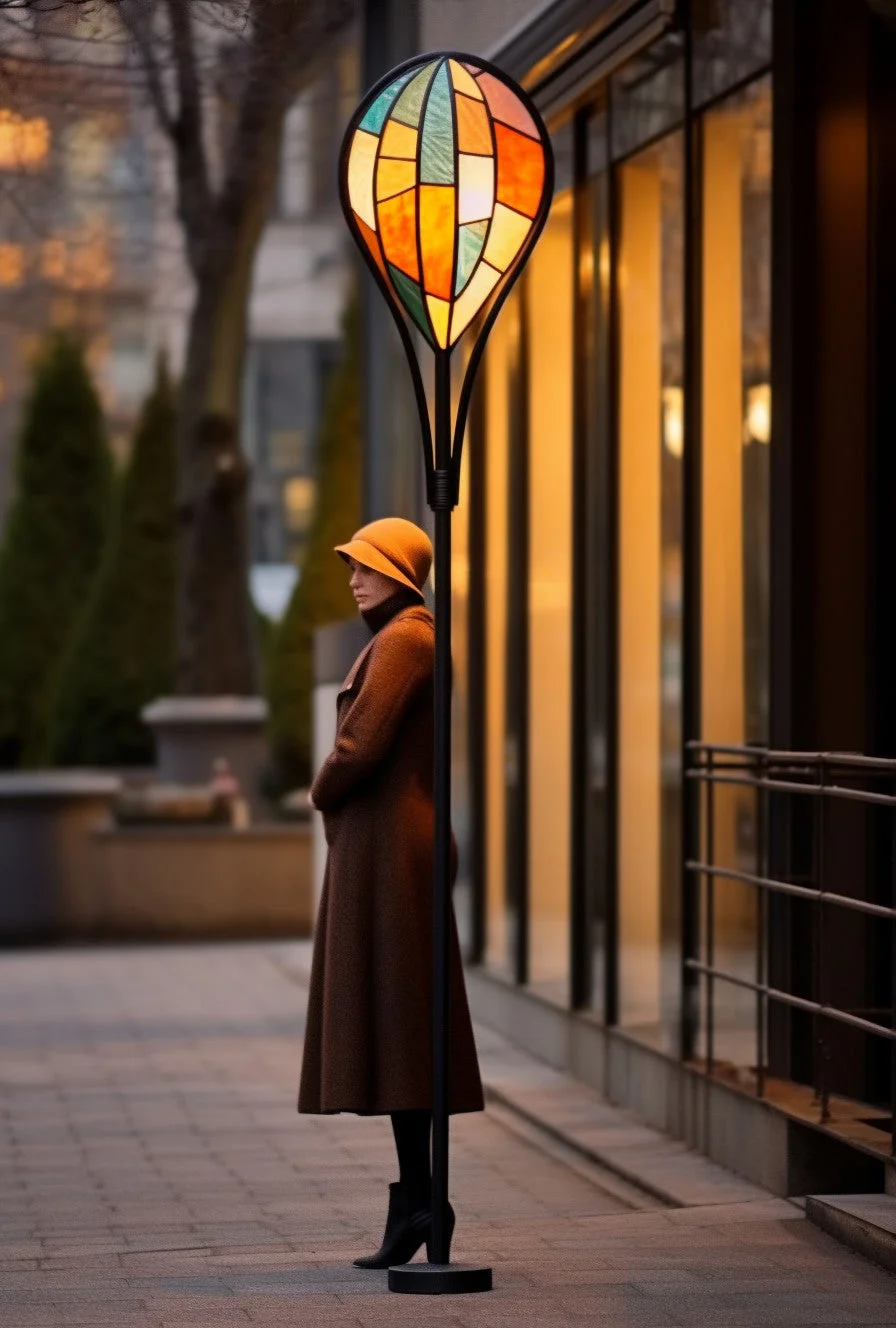 "Częstomir" - Latarnia z witrażem na wymiar. Kowalstwo artystyczne. LED