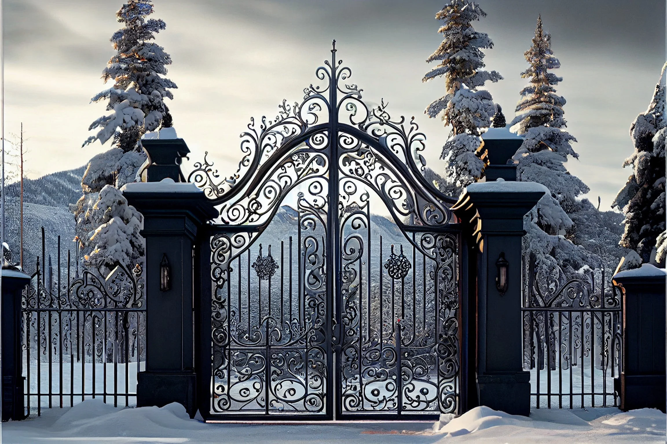 Dekoracyjna brama kuta w stylu rokoko - "Zlatogor"