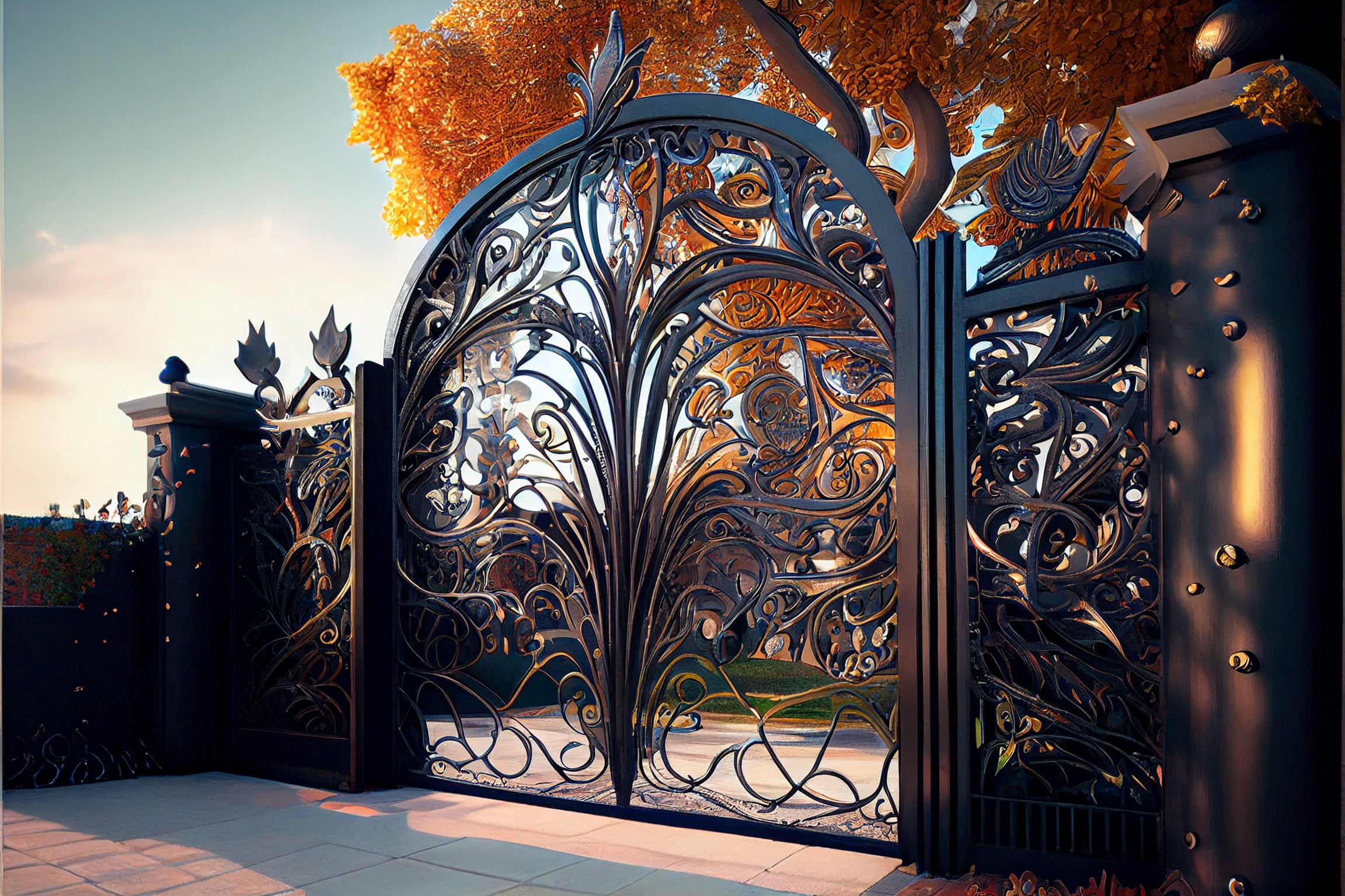 Dekoracyjna brama wjazdowa - "Vesna"