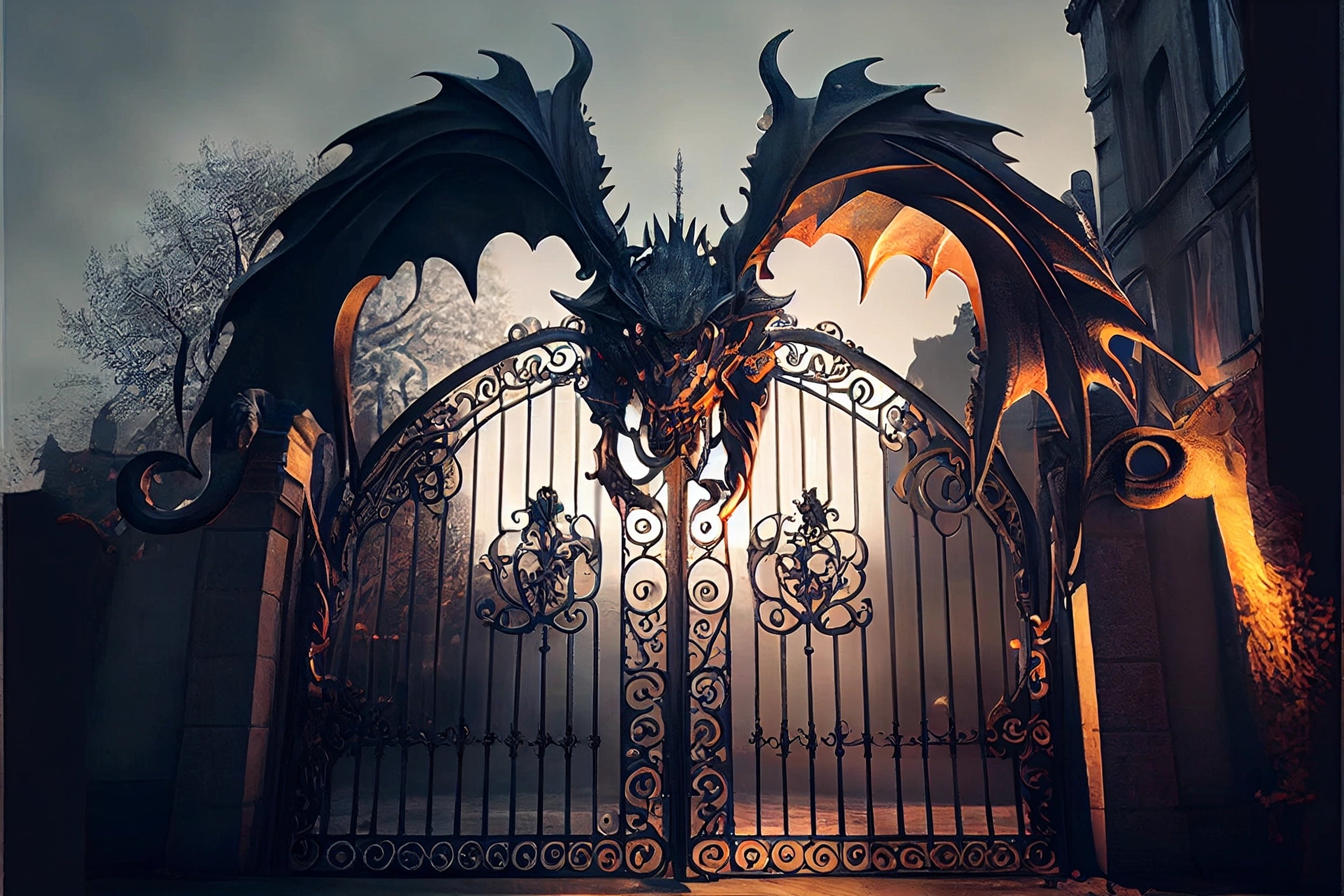 Dekoracyjna brama wjazdowa na wymiar - "Smok"
