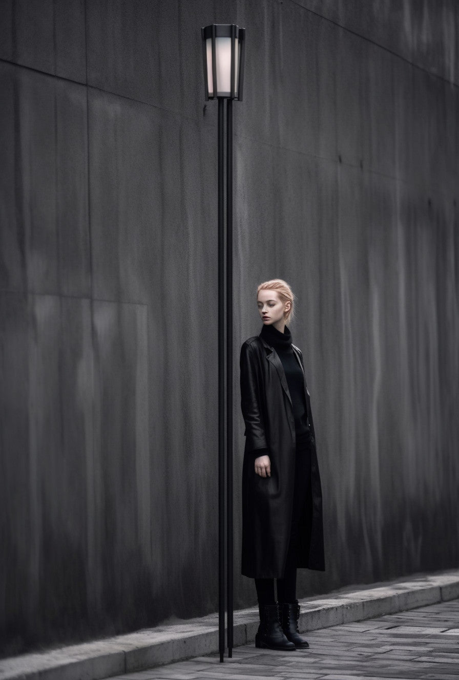 "Dobiegniew" - Oszczędna latarnia kuta ze stali. Skandynawski design.