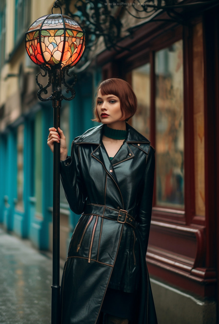 "Drogodziej" - Latarnia z witrażem. Kowalstwo artystyczne. Art Nouveau