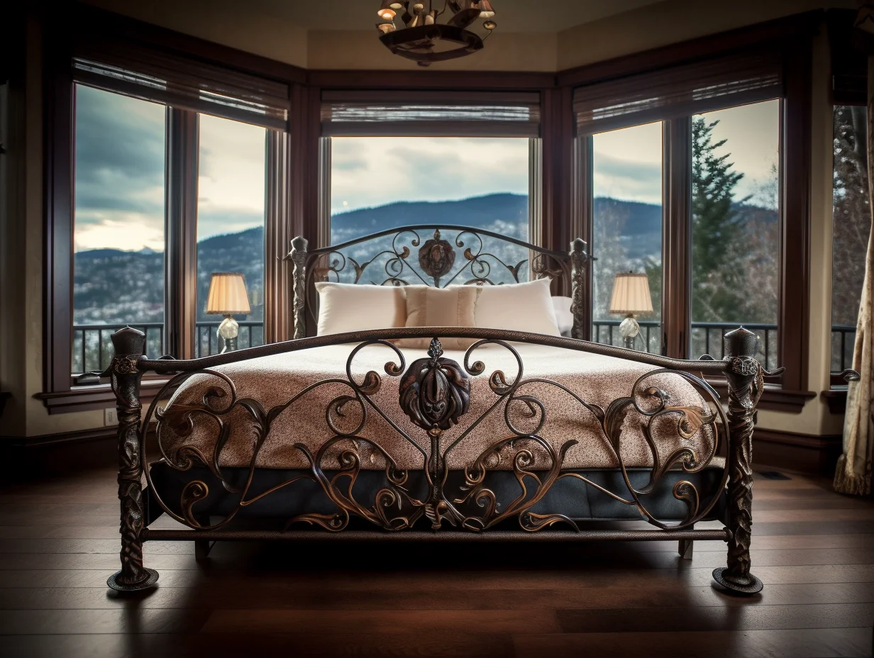 "Dziesława" - eksluzywne, ręcznie kute łóżko na wymiar ze stali.