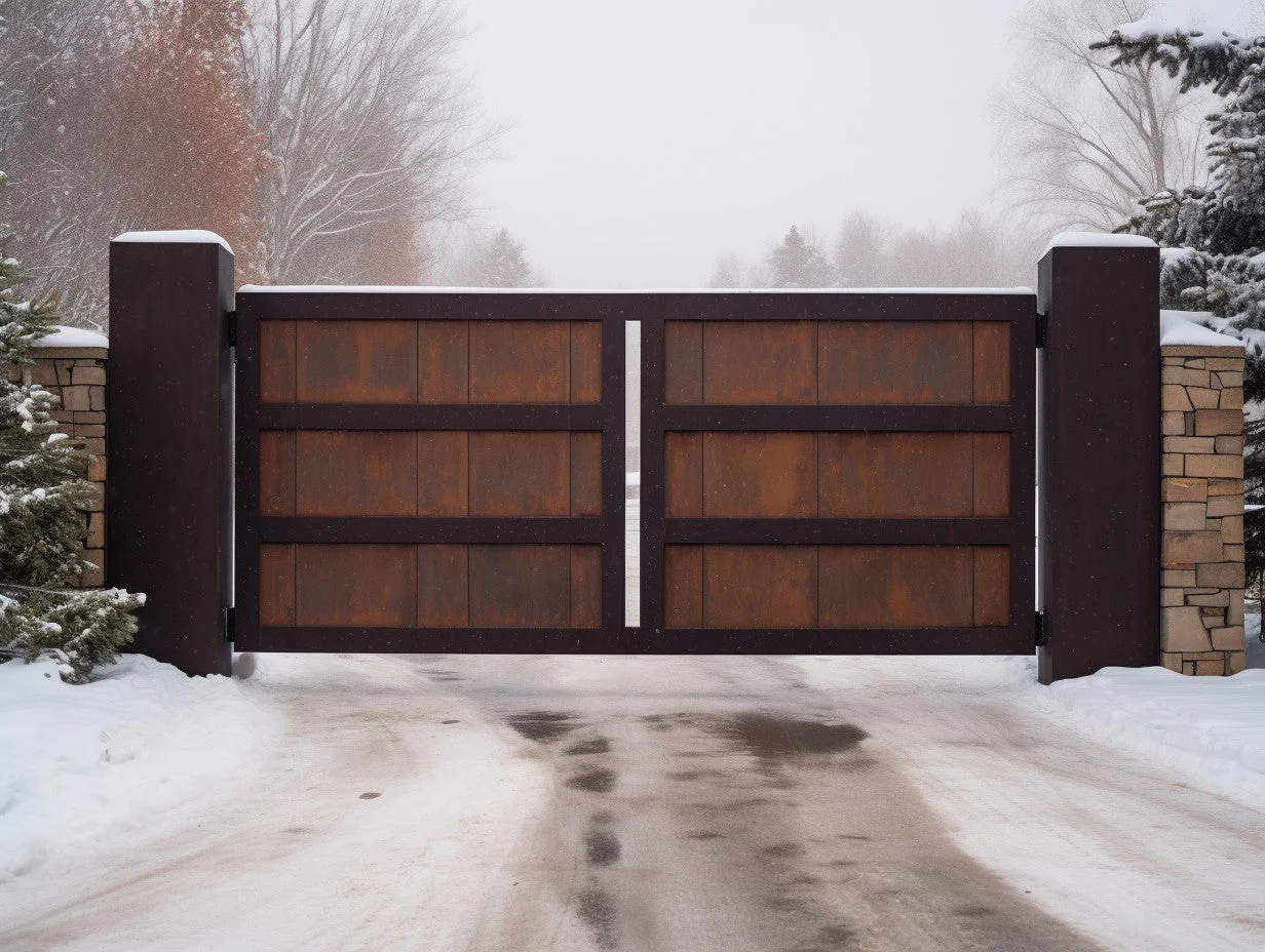 Ekologiczna brama wjazdowa ze stali COR-TEN® - bc02