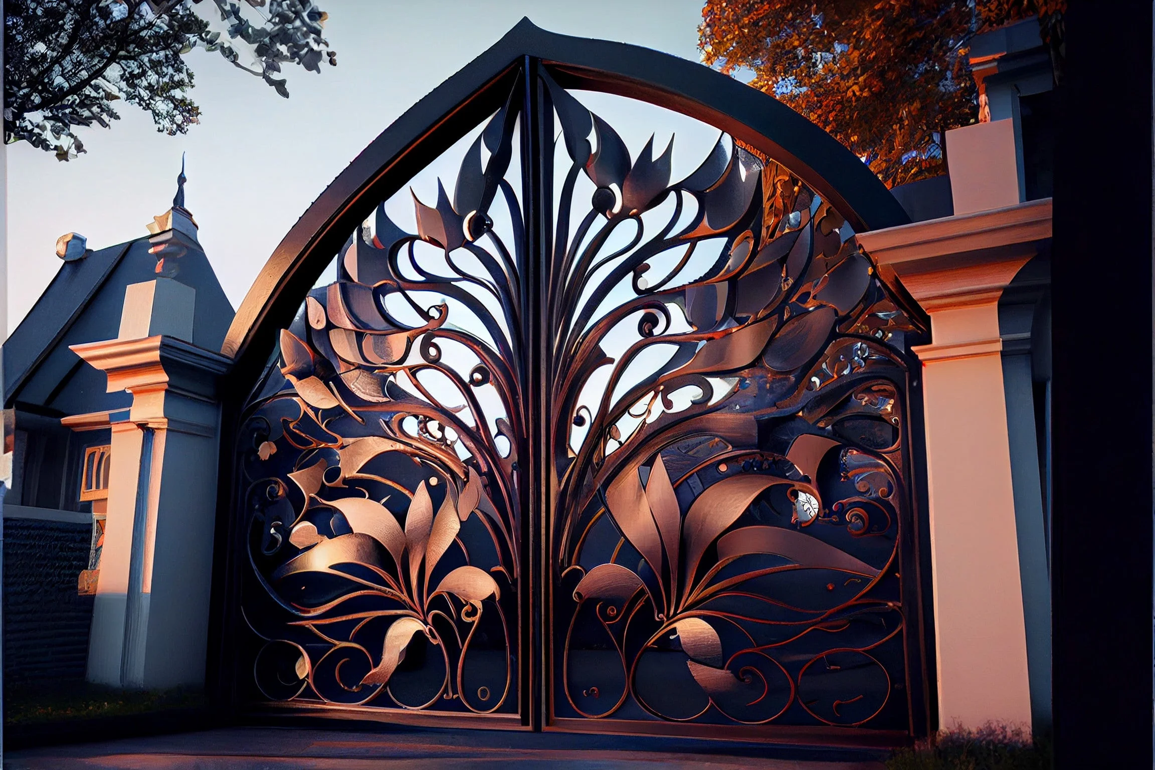 Luksusowa brama wjazdowa ze stali "Morena"