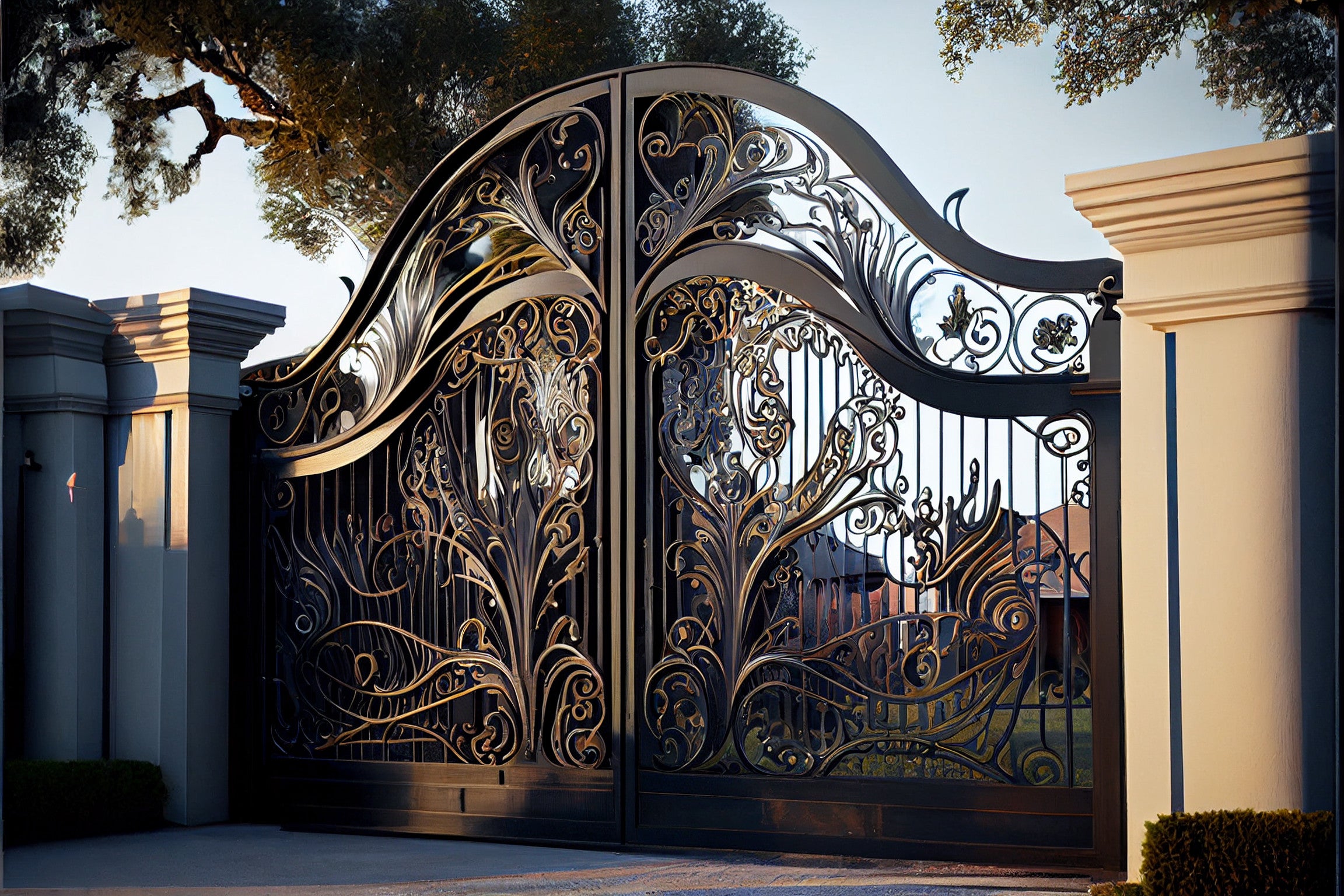 Eksluzywna brama wjazdowa w stylu secesji - "Polevik"