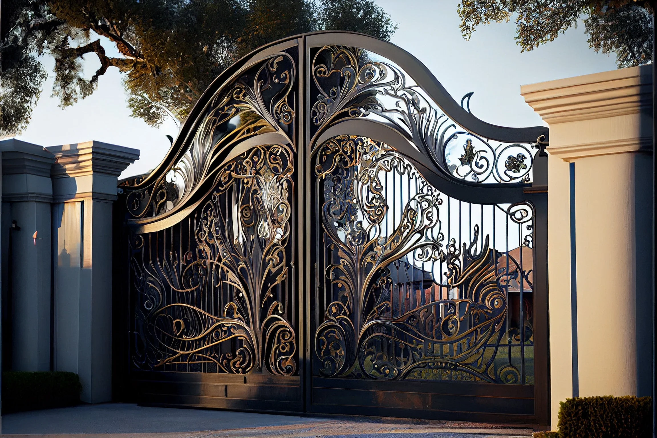 Eksluzywna brama wjazdowa w stylu secesji - "Polevik"