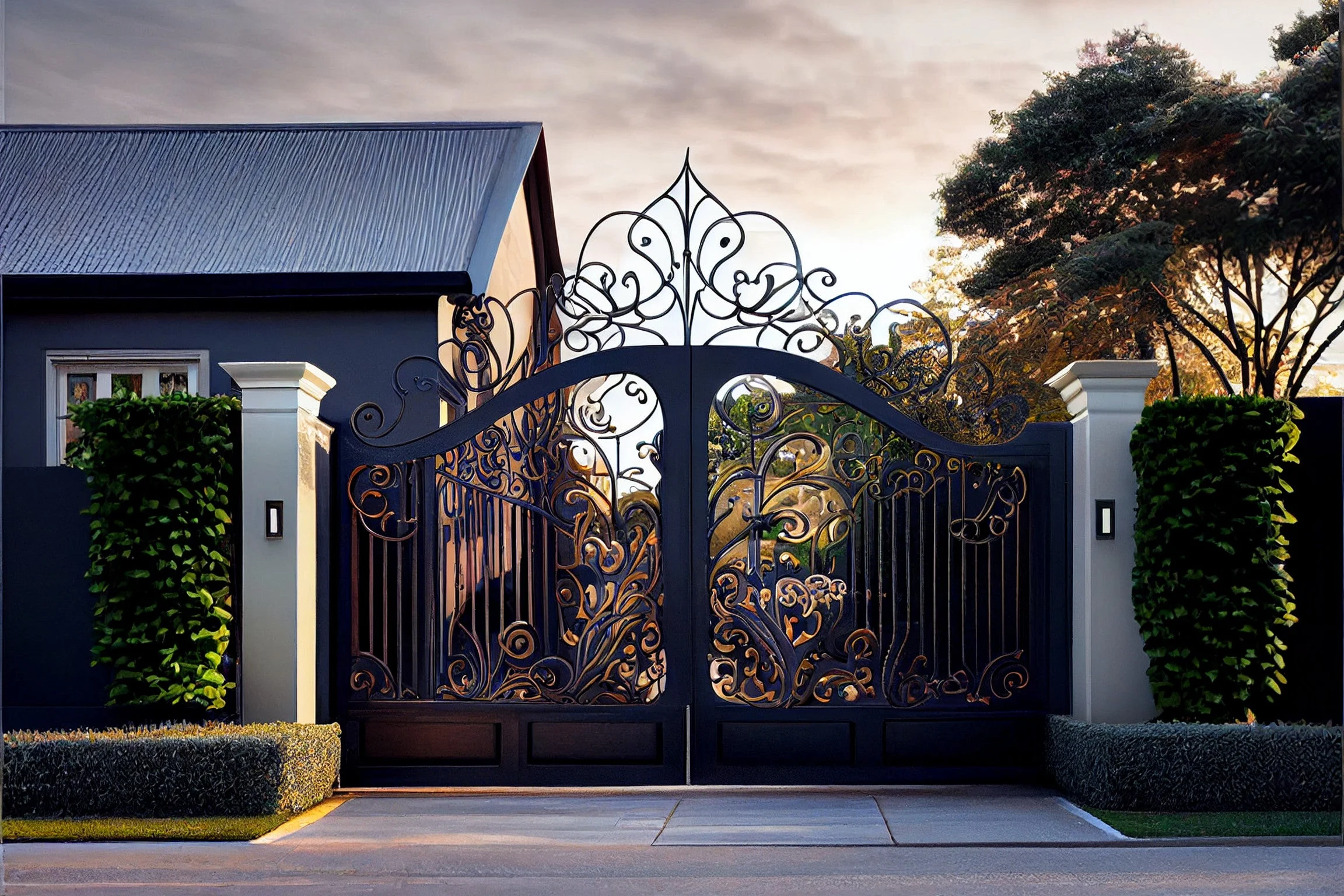 Eksluzywna brama wjazdowa z automatem - "Leshy"