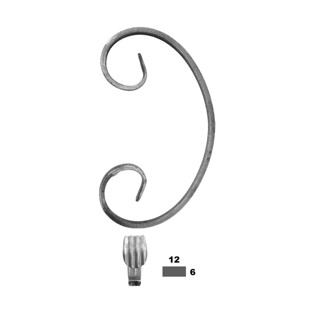 Element kuty, ozdobny, skrętny C 220x120 12x6