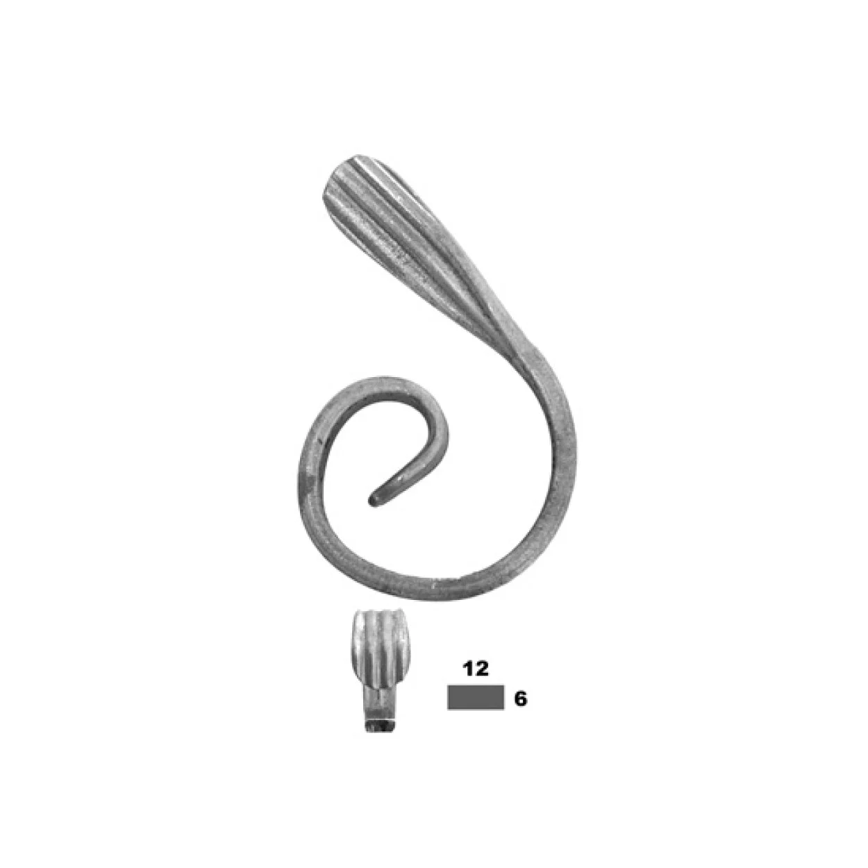 Element kuty, ozdobny, skrętny P 120x80 12x6