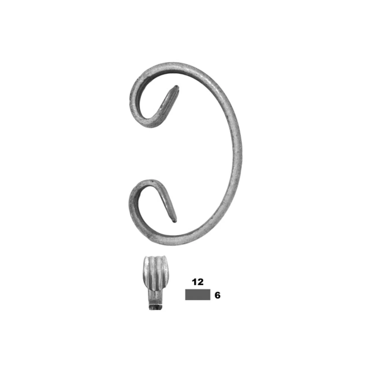 Element kuty, skrętny C 115x75 12x6