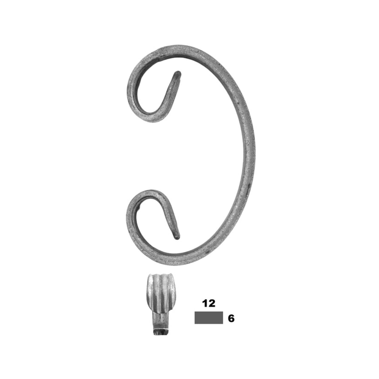 Element kuty, skrętny C 150x75 12x6