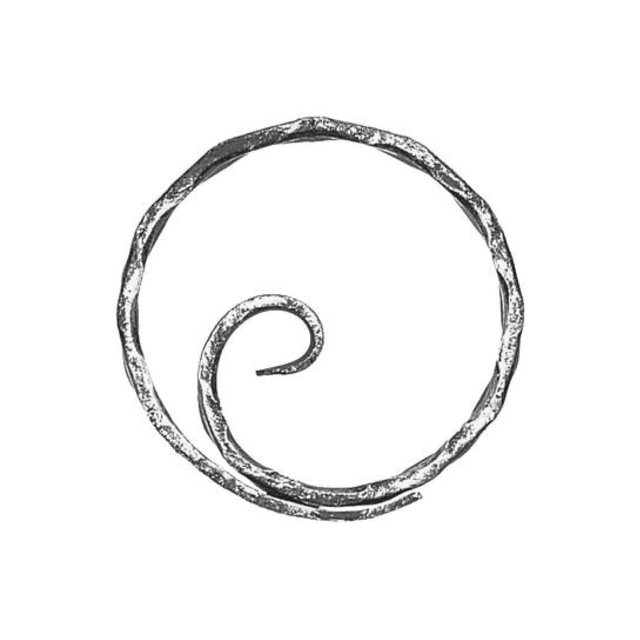 Element kuty ze stali, ozdobny O (koło, ślimak) FI 100 12x6 fakturowany