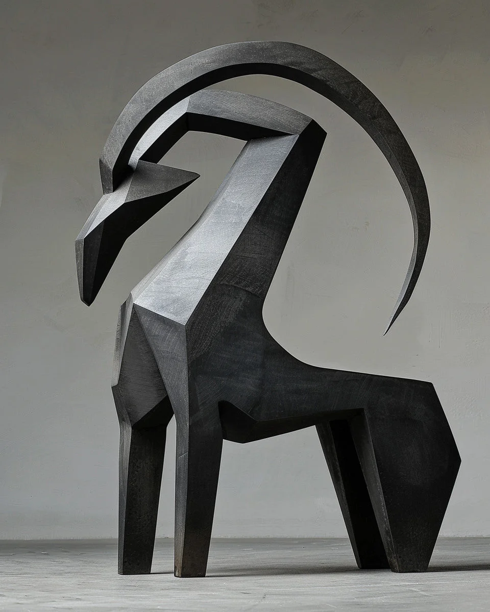 koziorożec alpejski - rzeźba z żeliwa