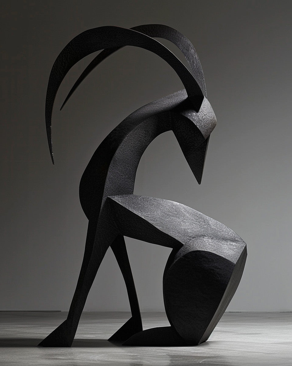 koziorożec alpejski - rzeźba z żeliwa