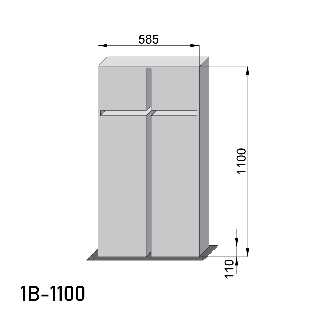 Krzyż nagrobny 1B-800 1B-1100