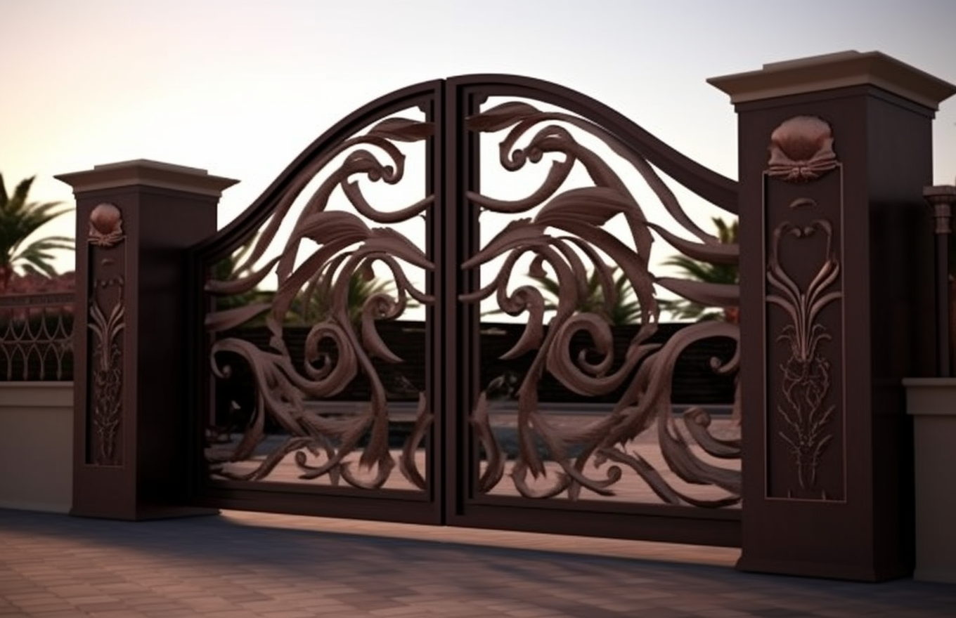 Elegancka brama wjazdowa ze stali - "Chernobog"