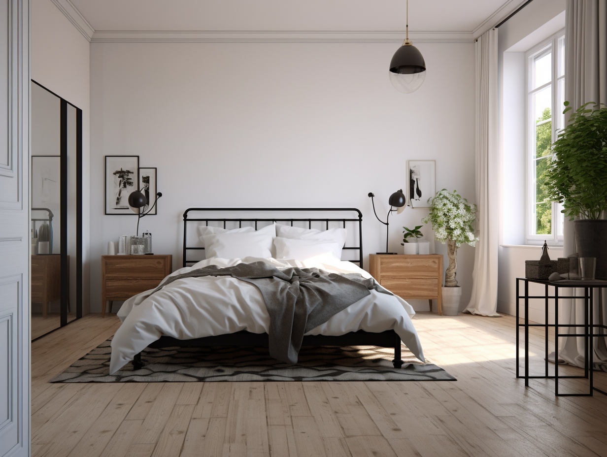 Łóżko kute, stalowe, na wymiar - Oszczędny design "Przesława"