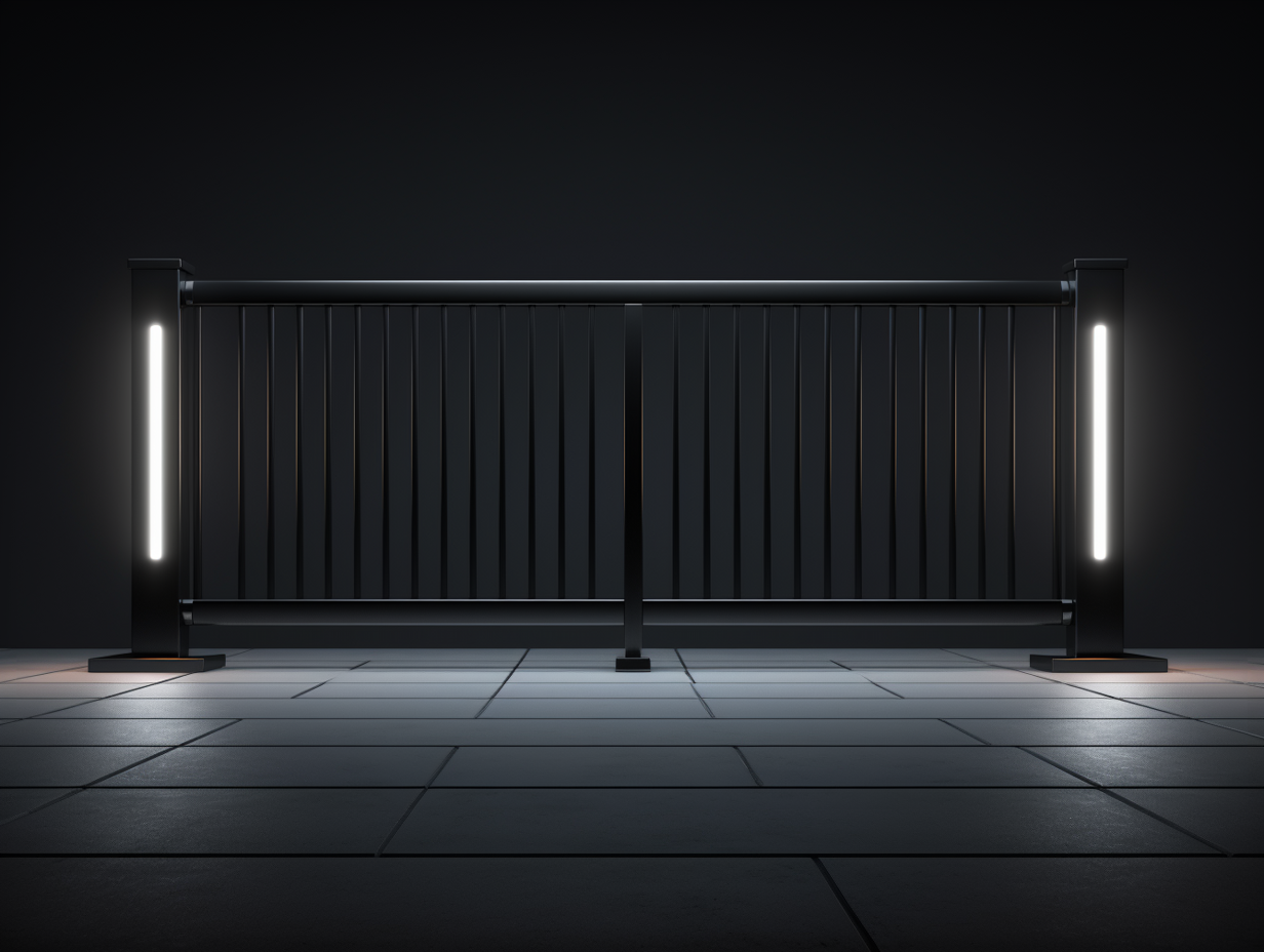 Przęsło ogrodzeniowe, metalowe, kute  - minimalistyczne LED