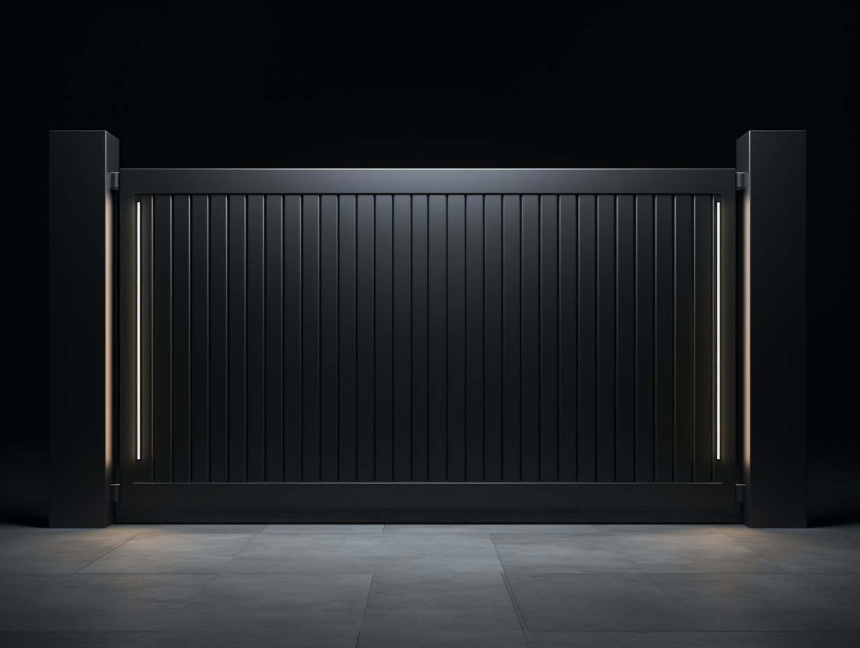 Przęsło ogrodzeniowe, metalowe, wypełnione - LED