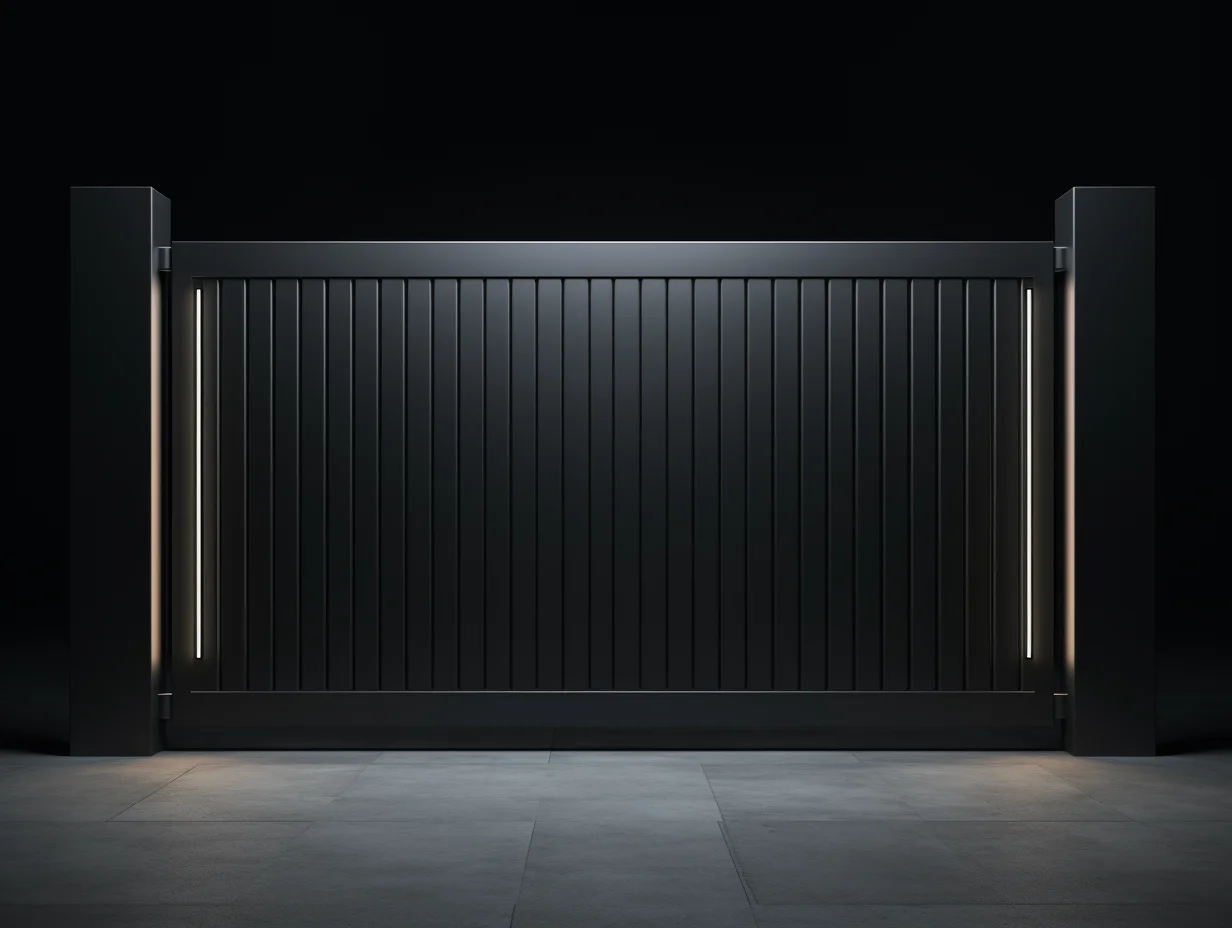 Przęsło ogrodzeniowe, metalowe, wypełnione - LED