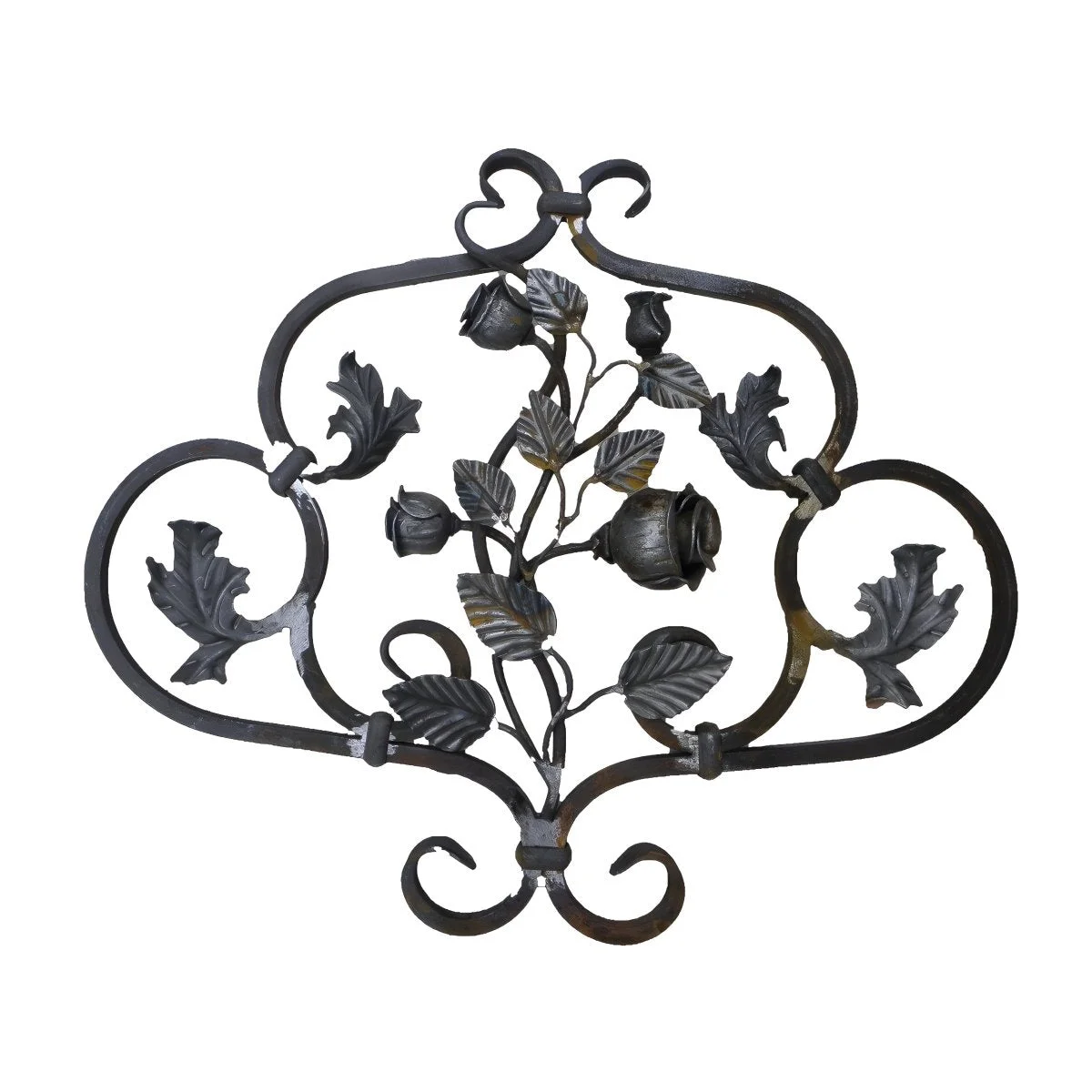 Rozeta kuta ozdobna róże herb do balustrady, bramy ogrodzenia stal