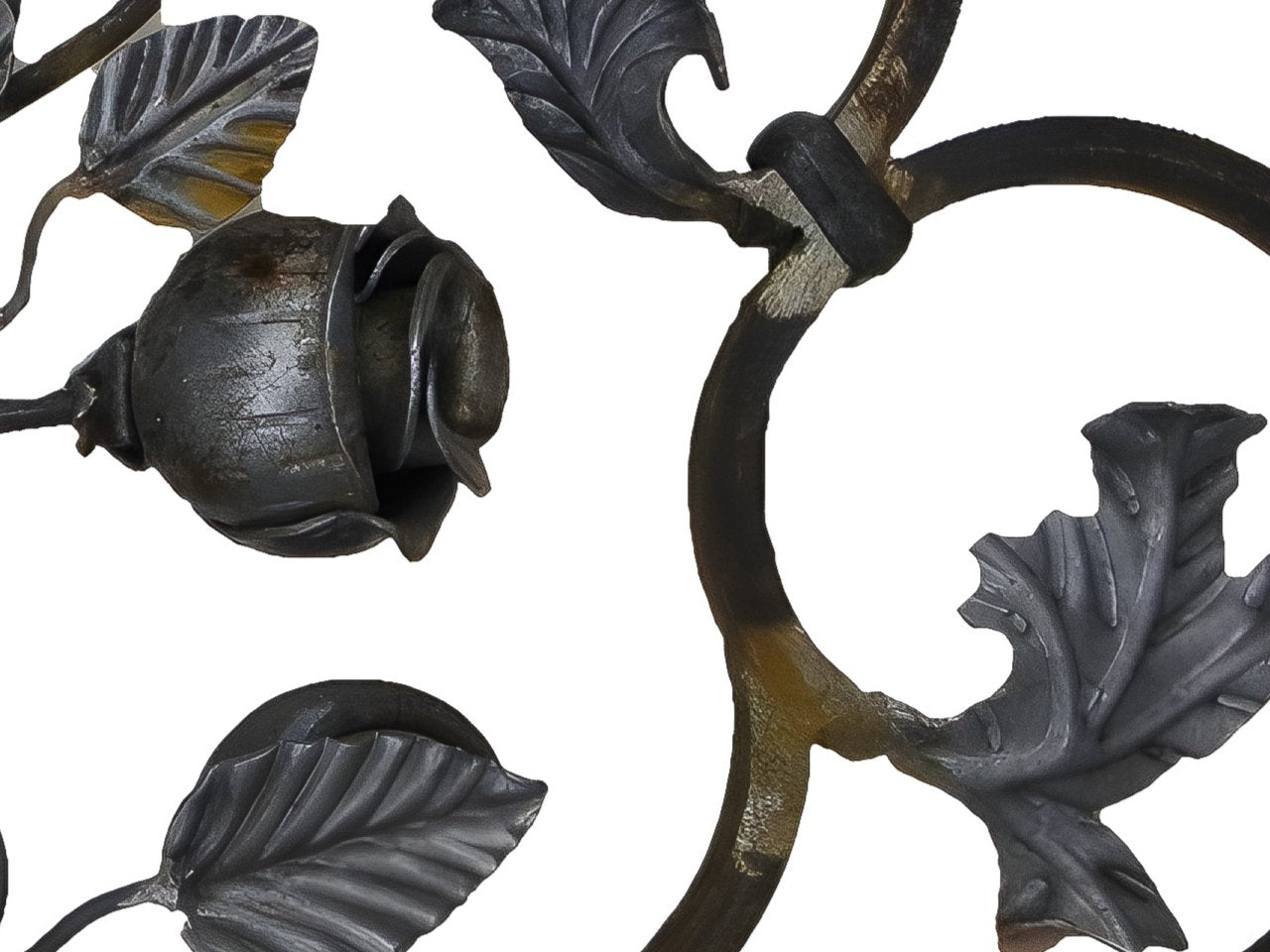 Rozeta kuta ozdobna róże herb do balustrady, bramy ogrodzenia stal