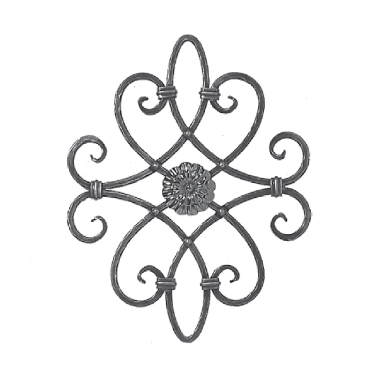 Rozeta ozdobna  do bramy, balustrady, ogrodzenia. Dekoracja grill okienny stalowy