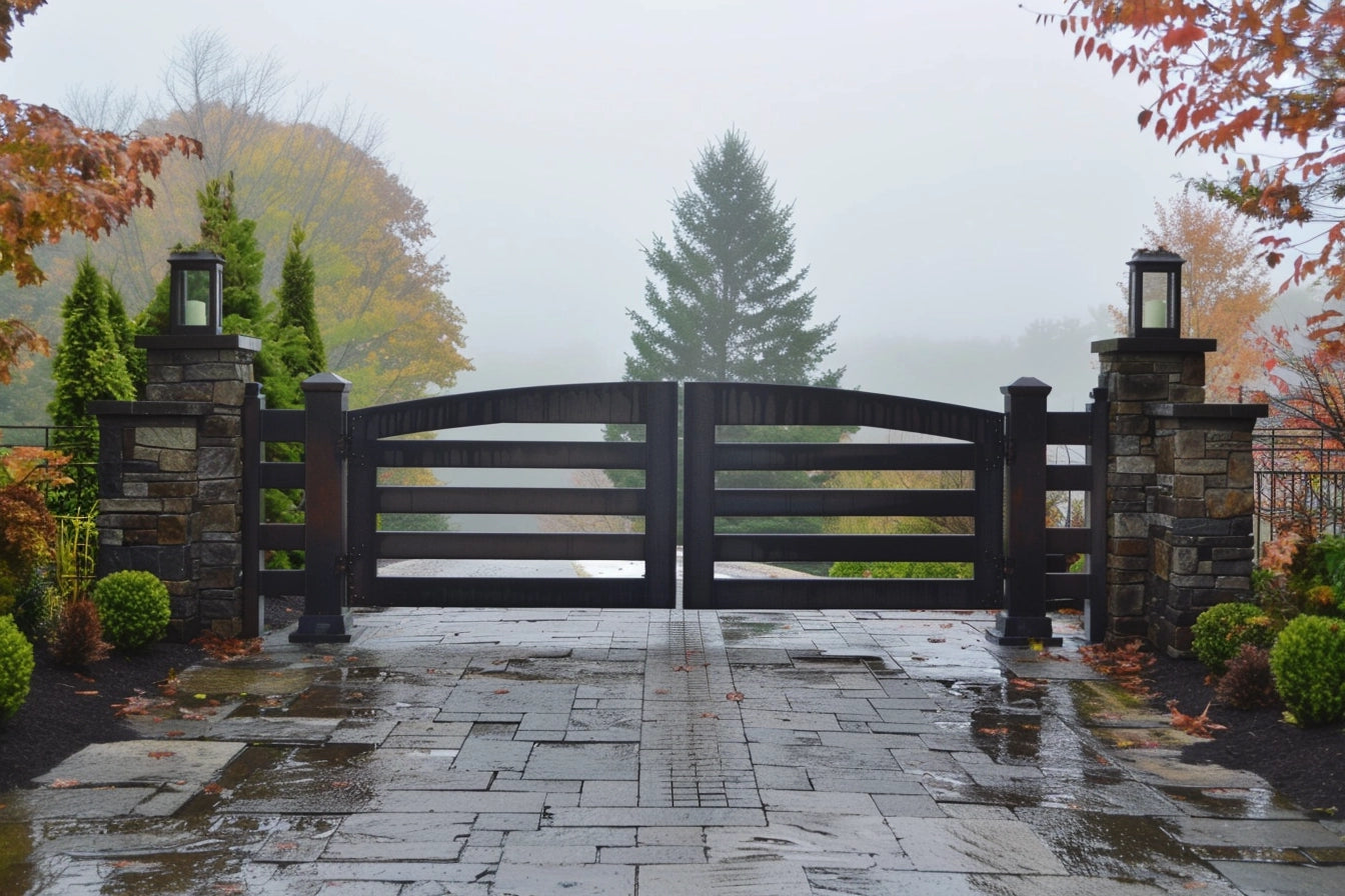 Solidna brama wjazdowa ze stali w minimalistycznym stylu