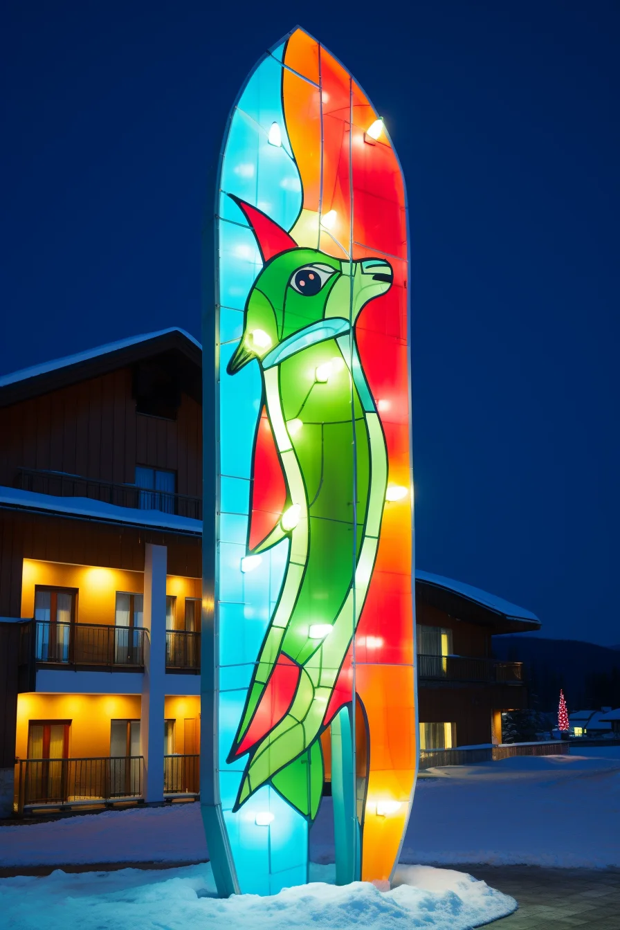 Totem reklamowy, pod smokiem, z podświetleniem LED