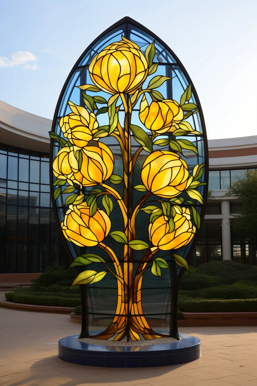 Totem reklamowy w formie drzewa cytrynowego z LED