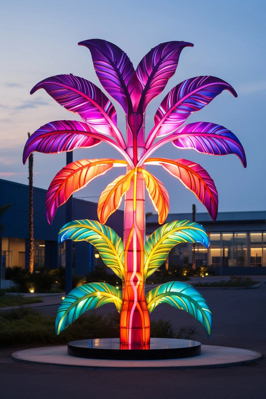 Totem reklamowy w formie palmy z LED