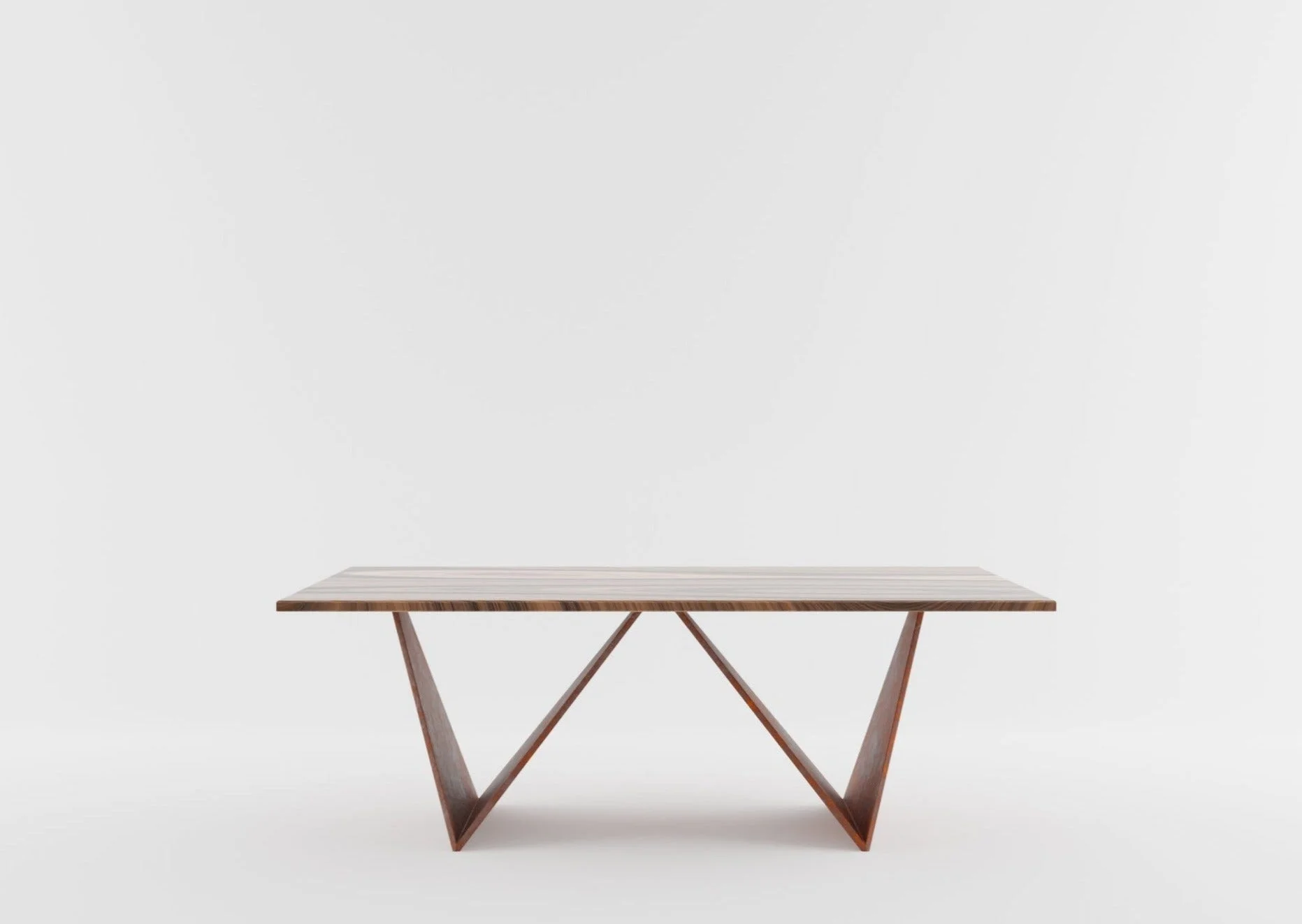 Origami - Stół kuty ze stali z drewnianym blatem