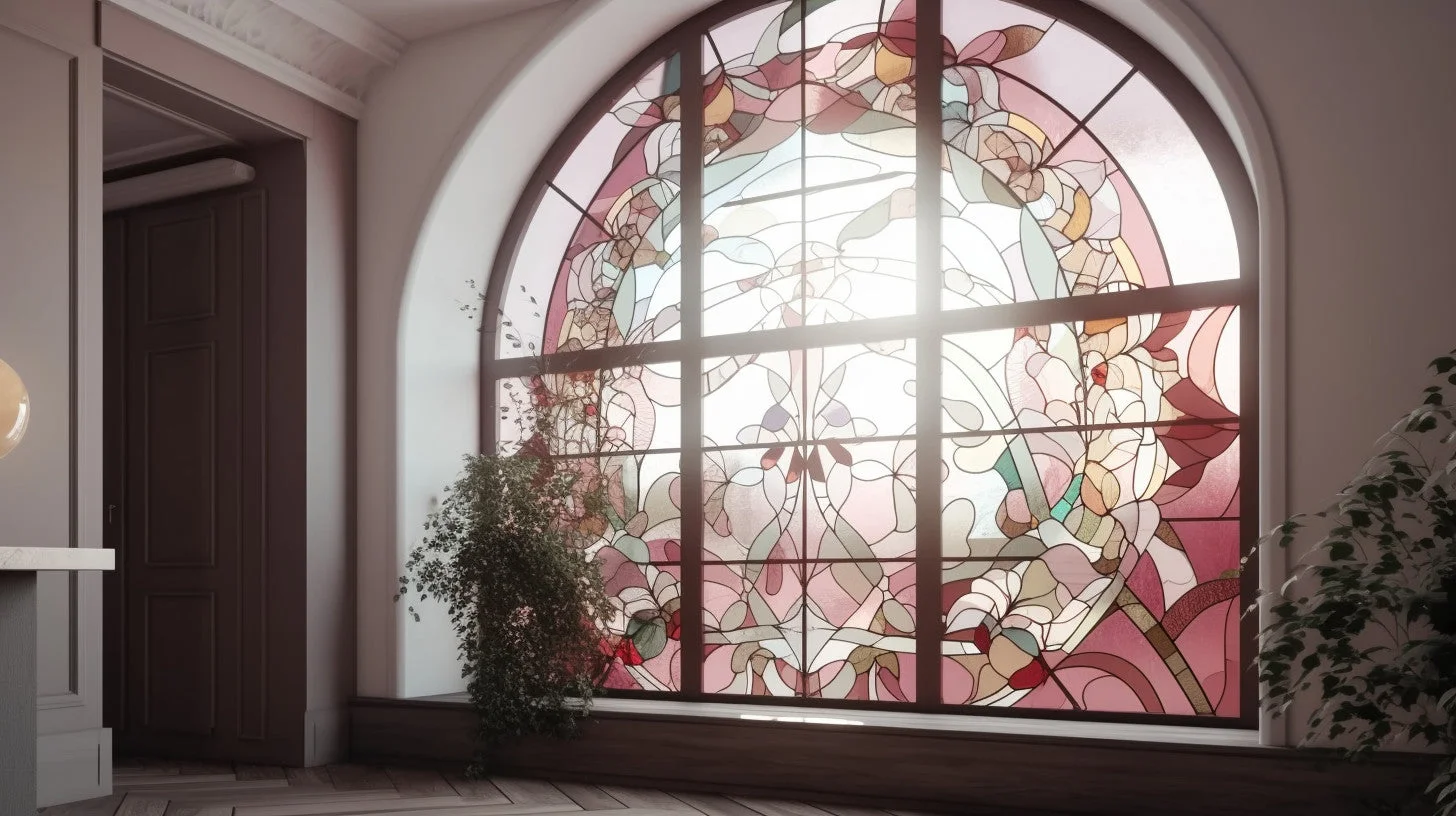 Witraż - "abstrakcyjne kwiaty"