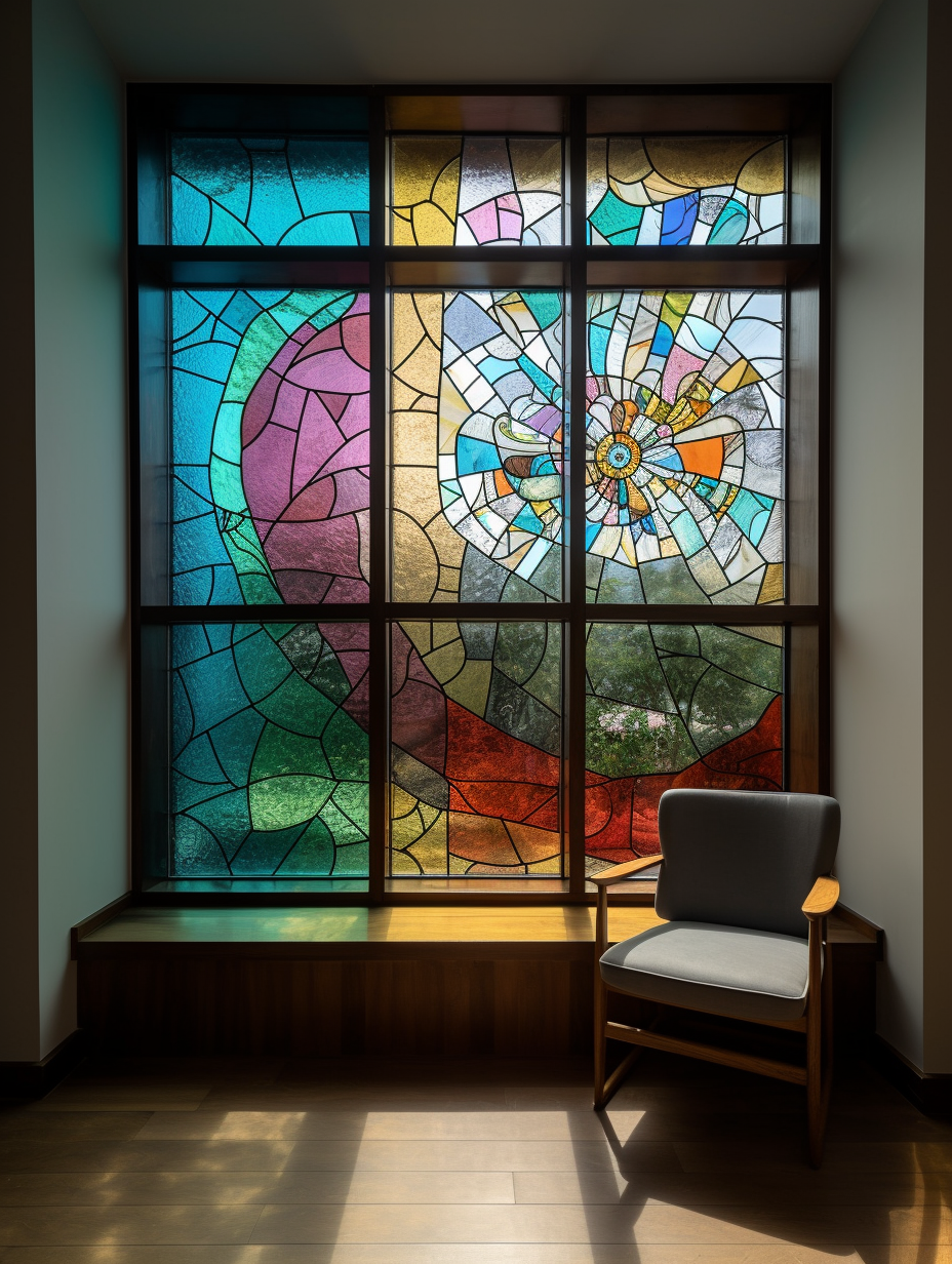 Witraż - "abstrakcyjny kwiat"