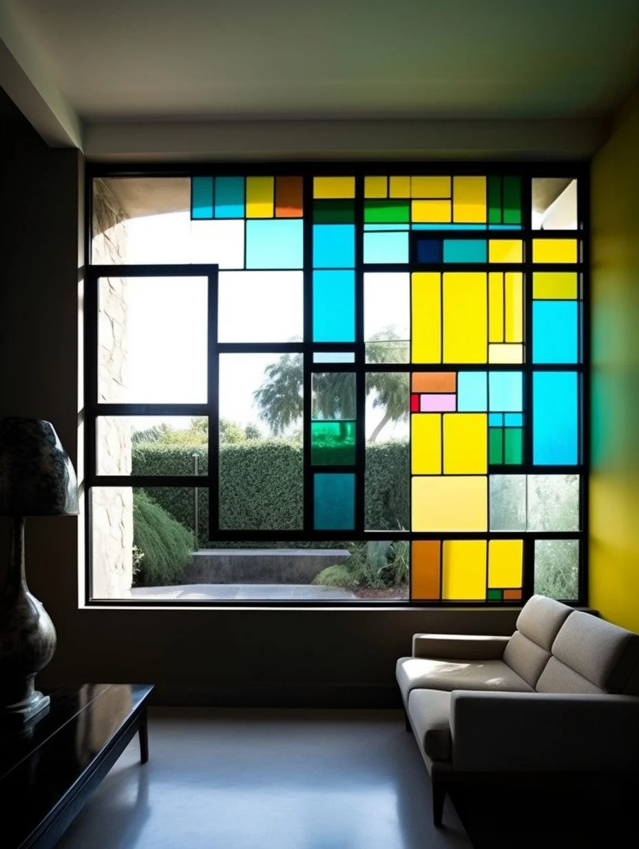 Witraż - "minimalistyczny bauhaus"