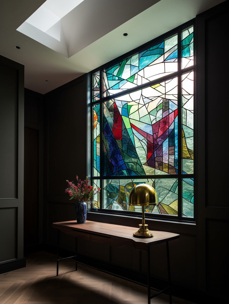 Witraż - "gwiezdna opera i geometria"